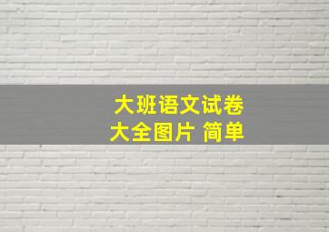 大班语文试卷大全图片 简单